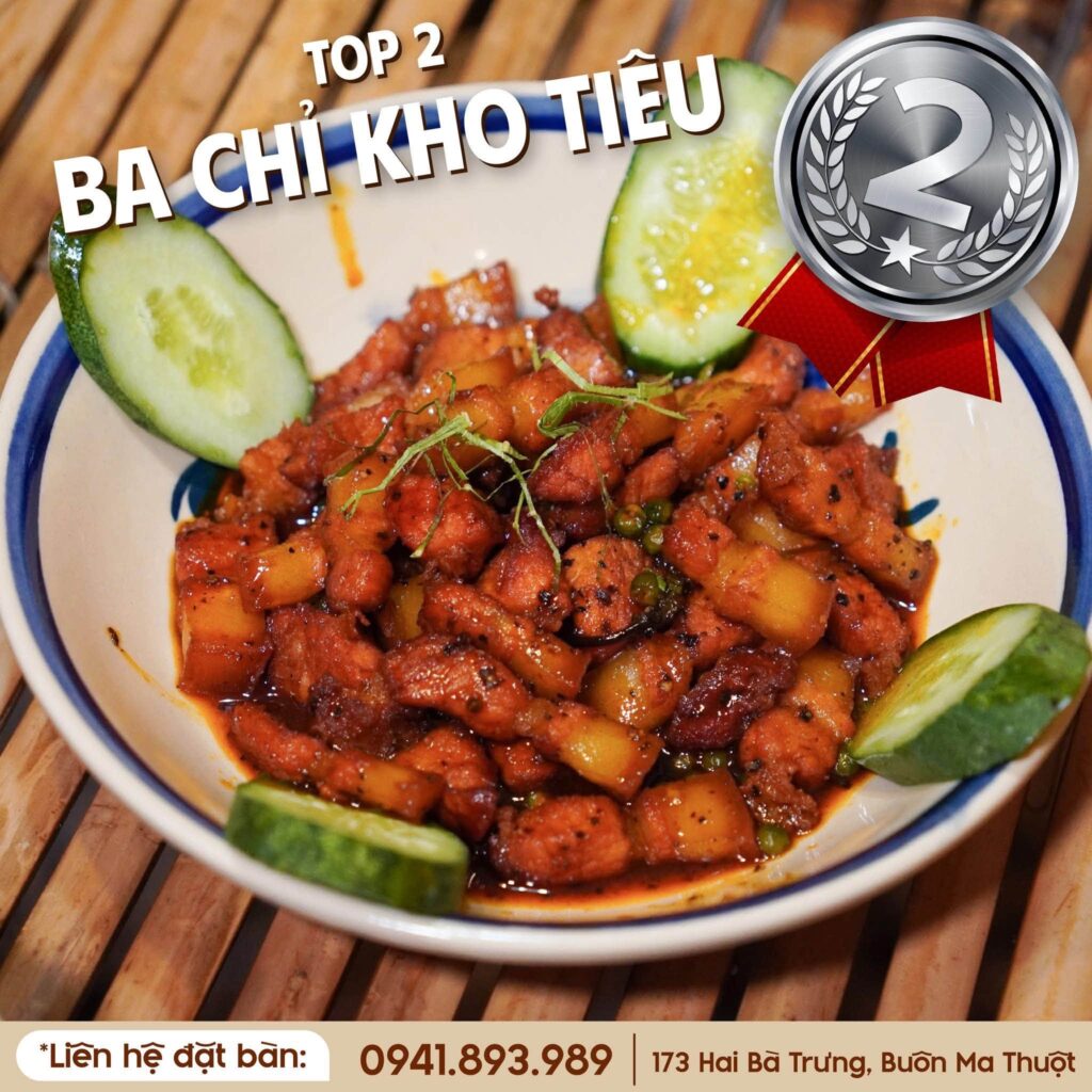 Ba chỉ kho tiêu tại Cơm Niêu Phố Cổ