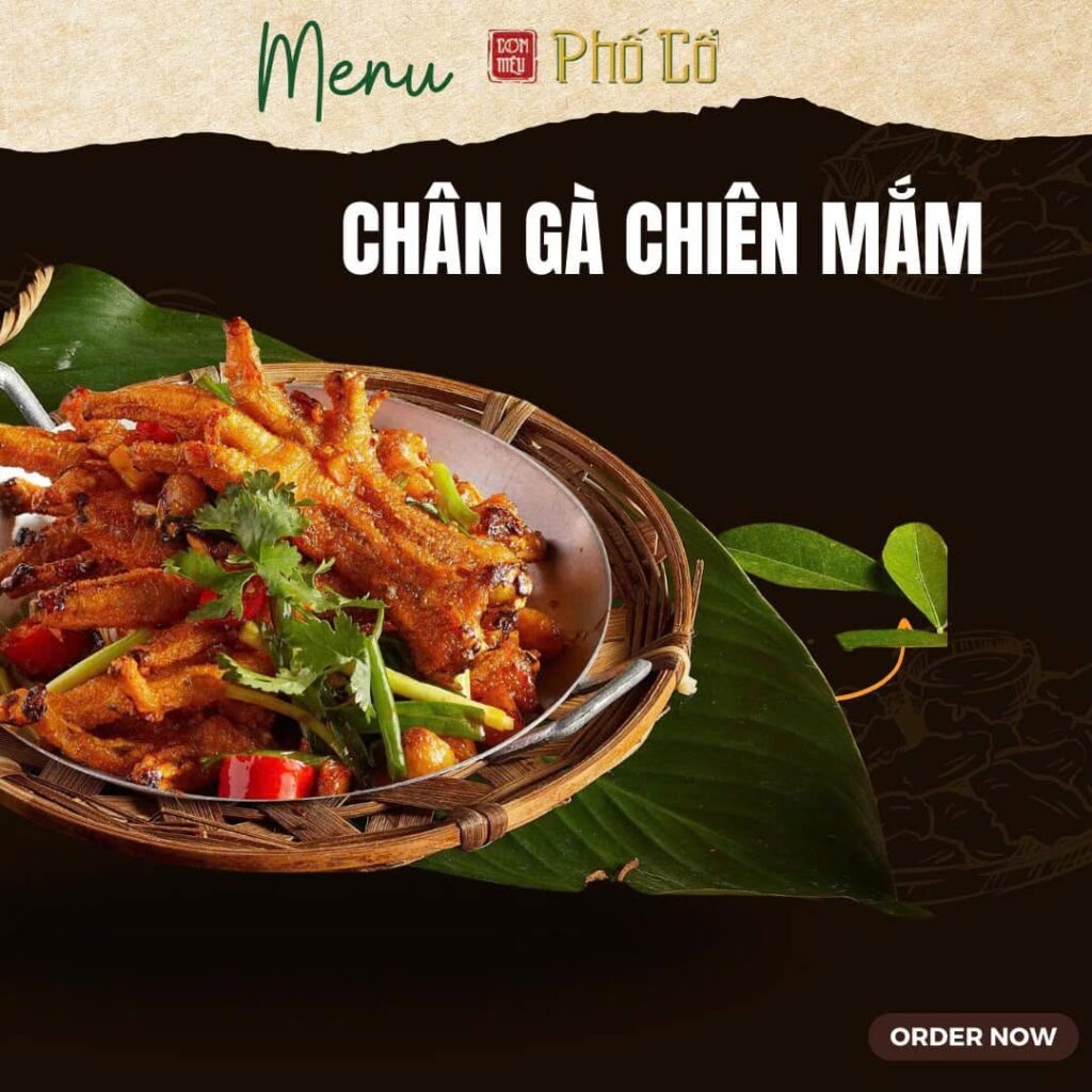 Chân gà chiên mắm tại Cơm Niêu Phố Cổ