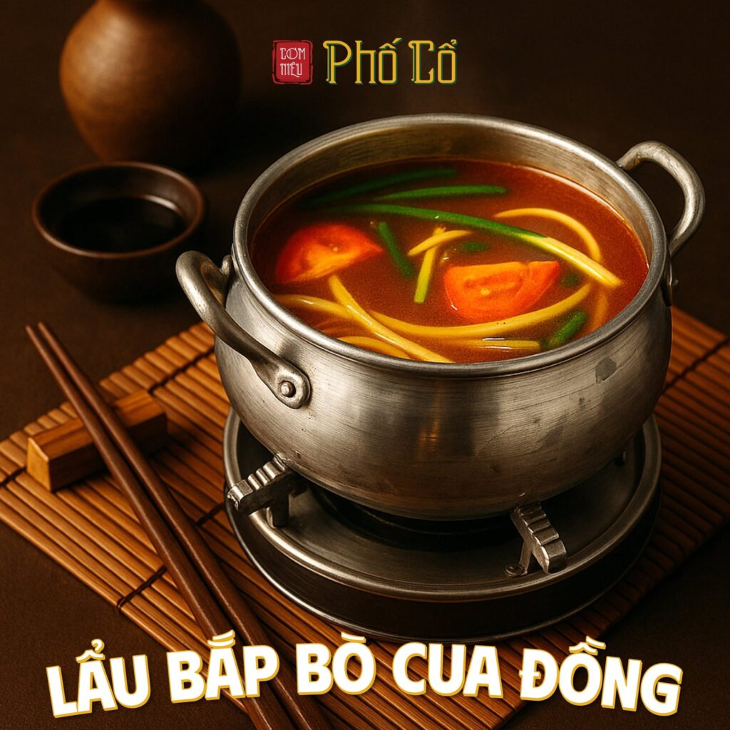 Lẩu bắp bò cua đồng trong bộ ảnh của Cơm Niêu Phố Cổ.