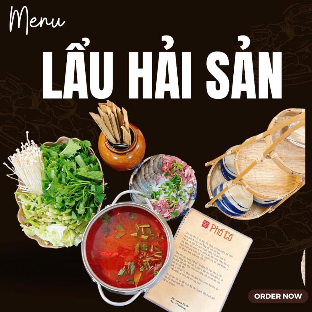 Lẩu hải sản tại Cơm Niêu Phố Cổ
