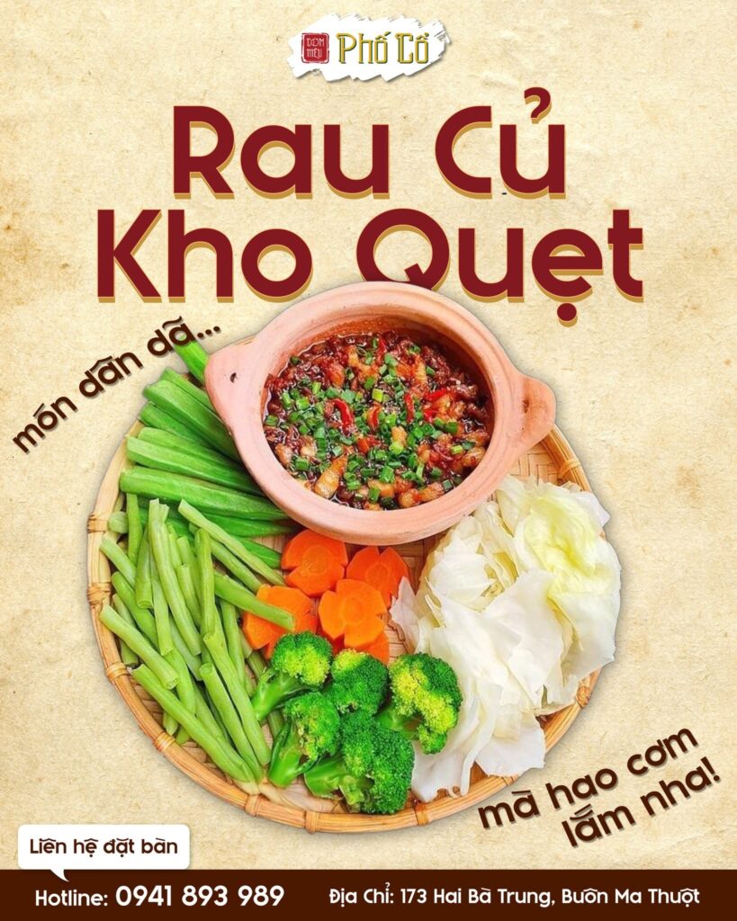 Rau củ kho quẹt trong bộ ảnh của Cơm Niêu Phố Cổ.