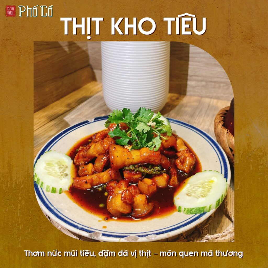 Thịt kho tiêu trong bộ ảnh của Cơm Niêu Phố Cổ.