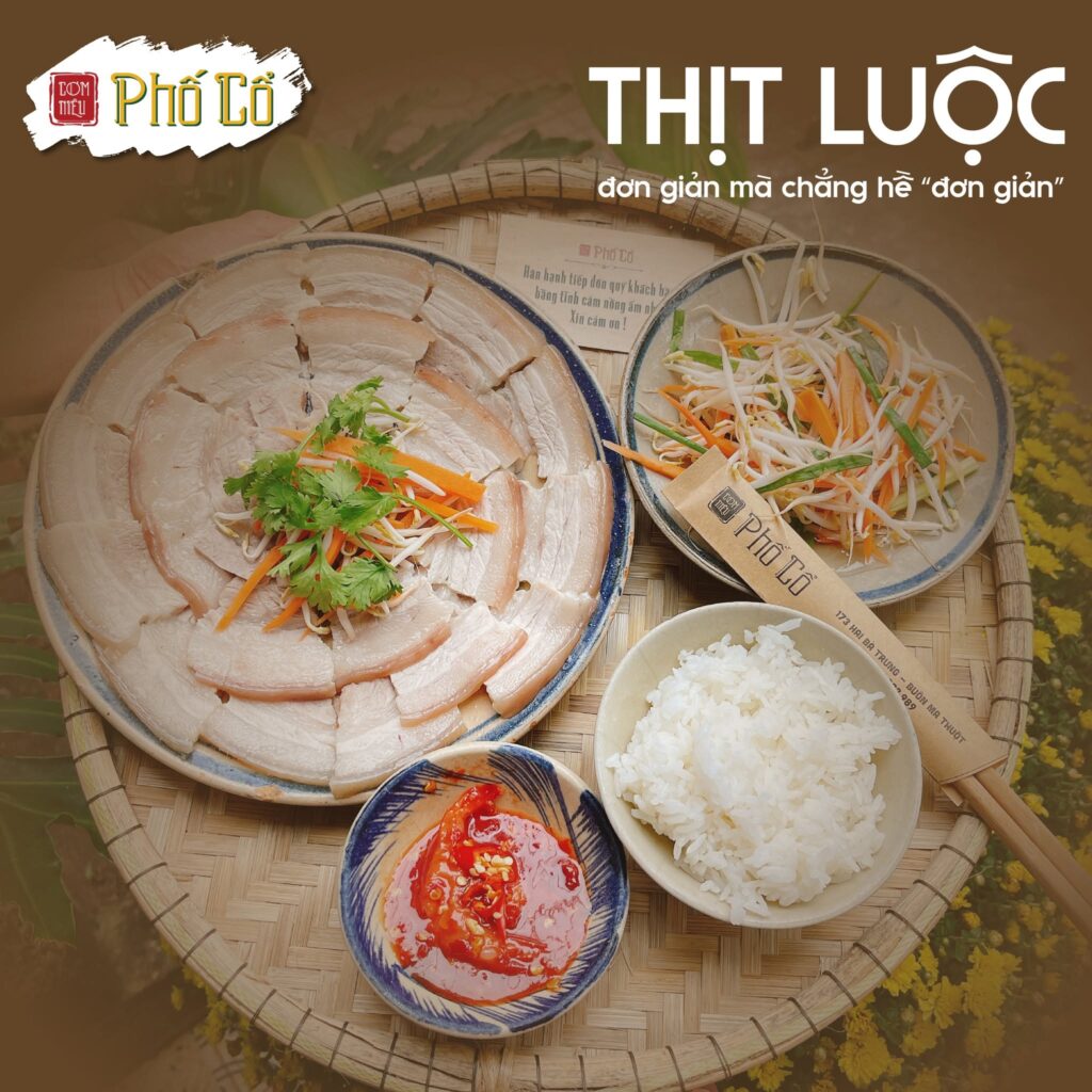 Thịt luộc trong bộ ảnh của Cơm Niêu Phố Cổ.
